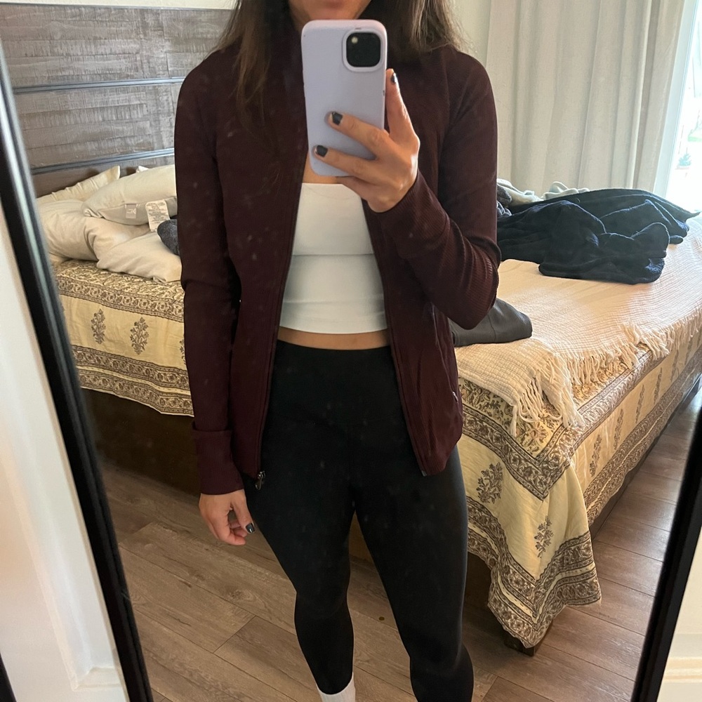 Athleta salutation ribbed jacket